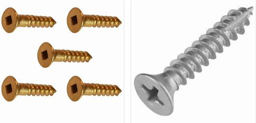 Flat head wood screws